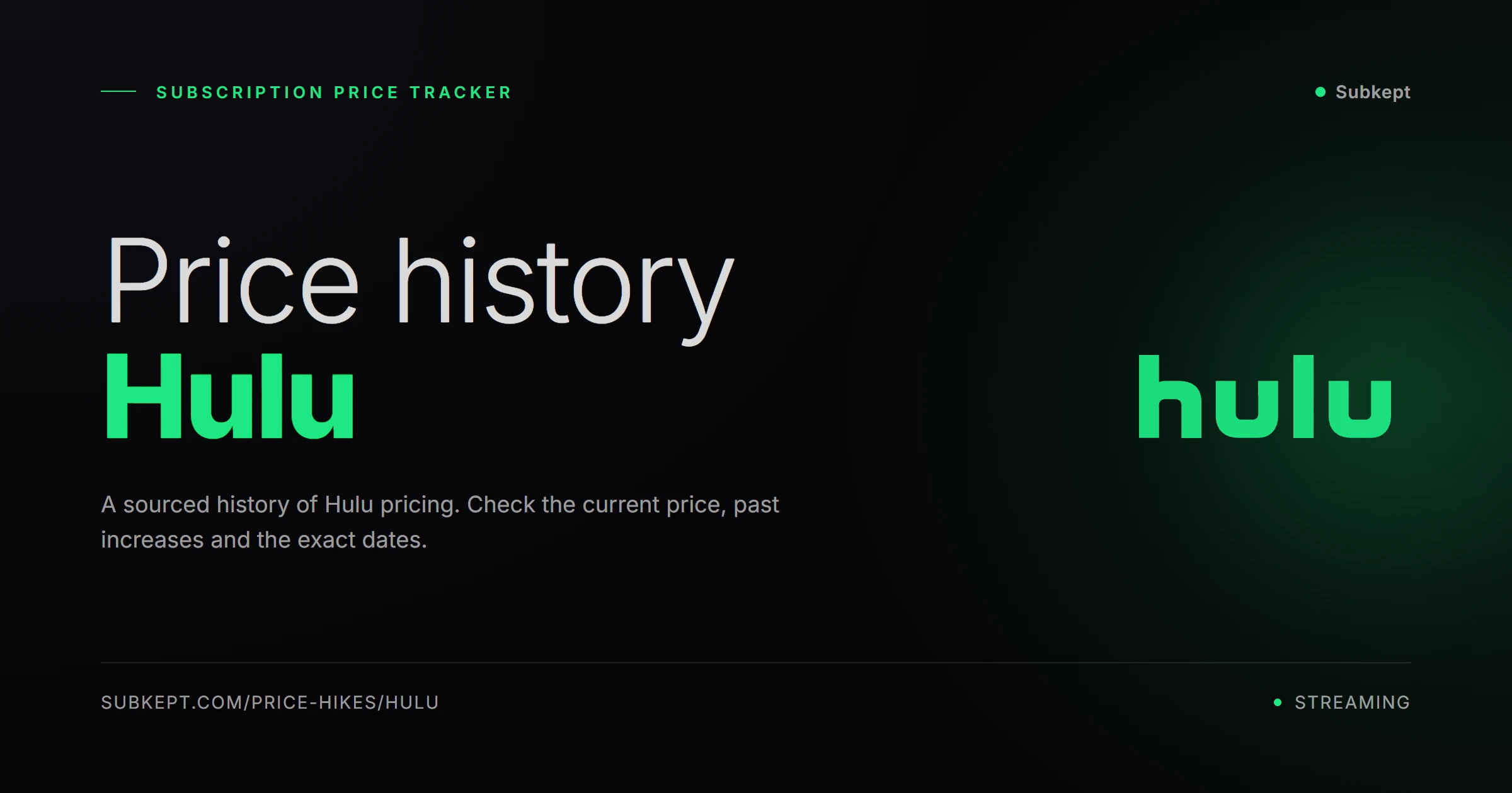 Hulu Aumentos de precios e historial de precios (2026)